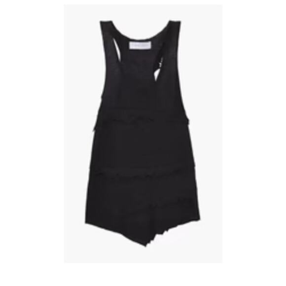 Iro Boham distressed slub linen jersey tank black L - Picture 1 of 8